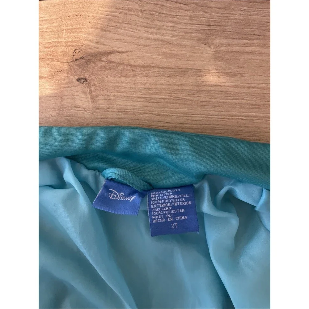Disney Frozen Jacket 2T Toddler Zip Bomber Elsa Anna Olaf Teal Girls